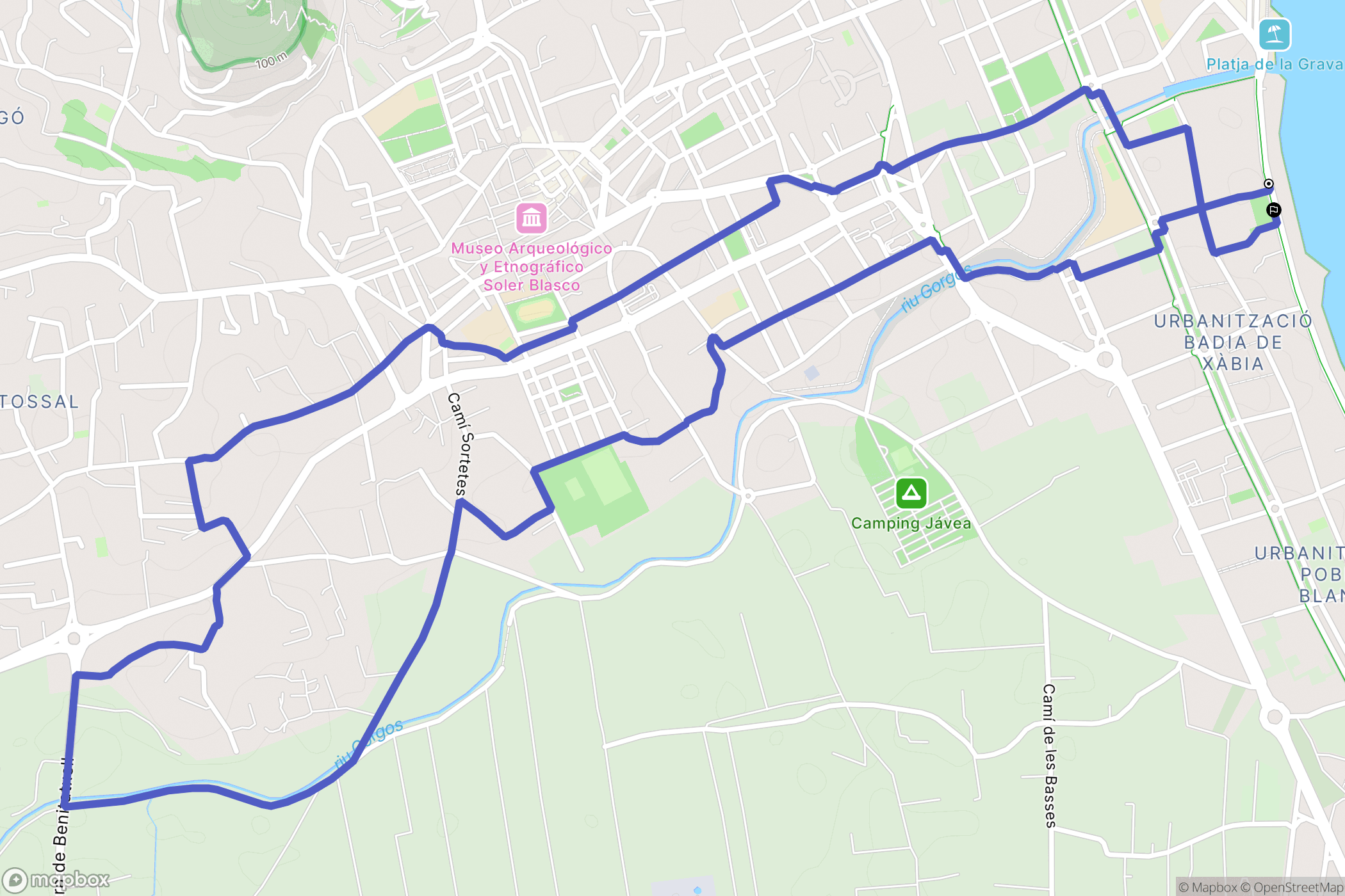 Bahía de Jávea : carte du parcours de randonnée - Spain