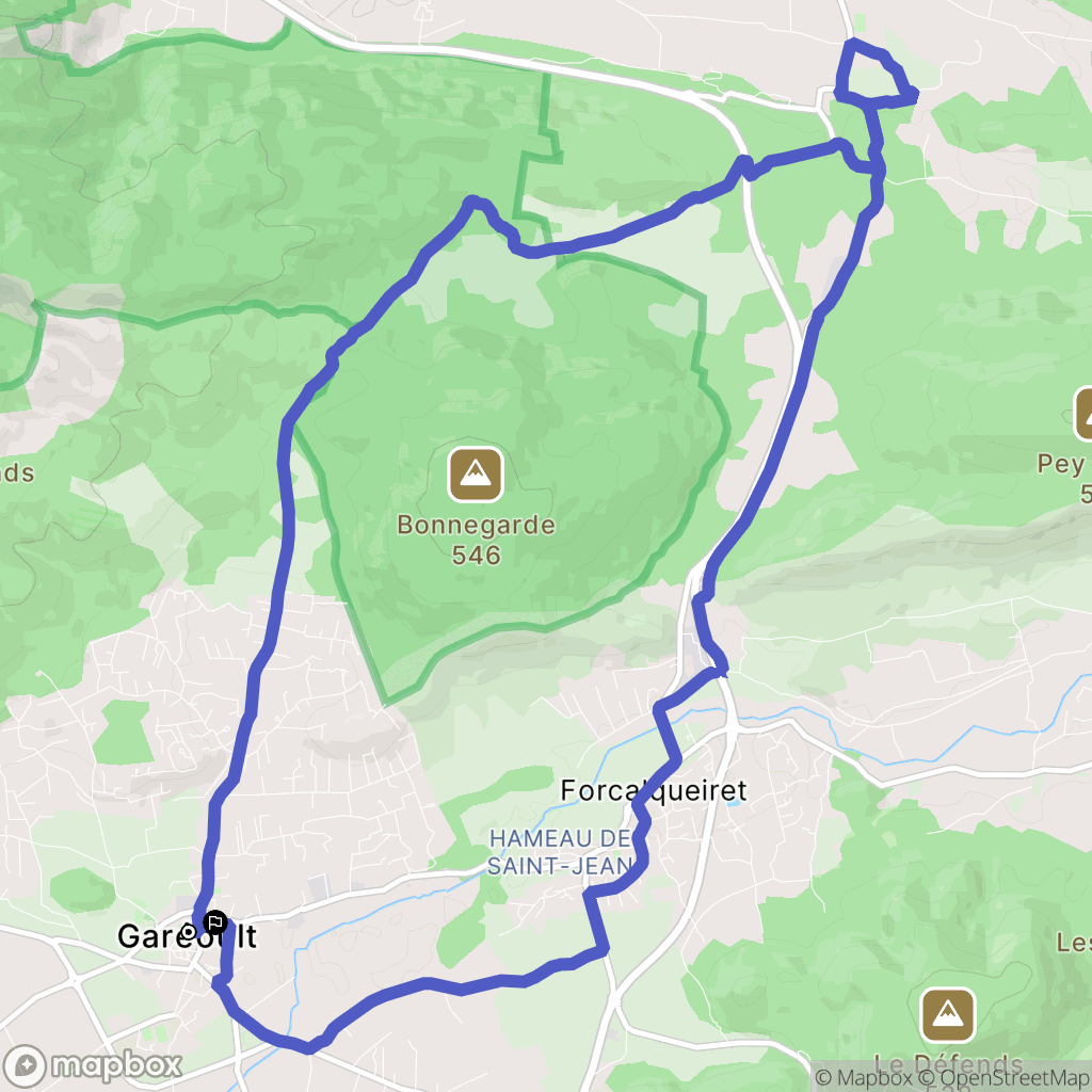 Garéoult : carte du parcours de randonnée - France