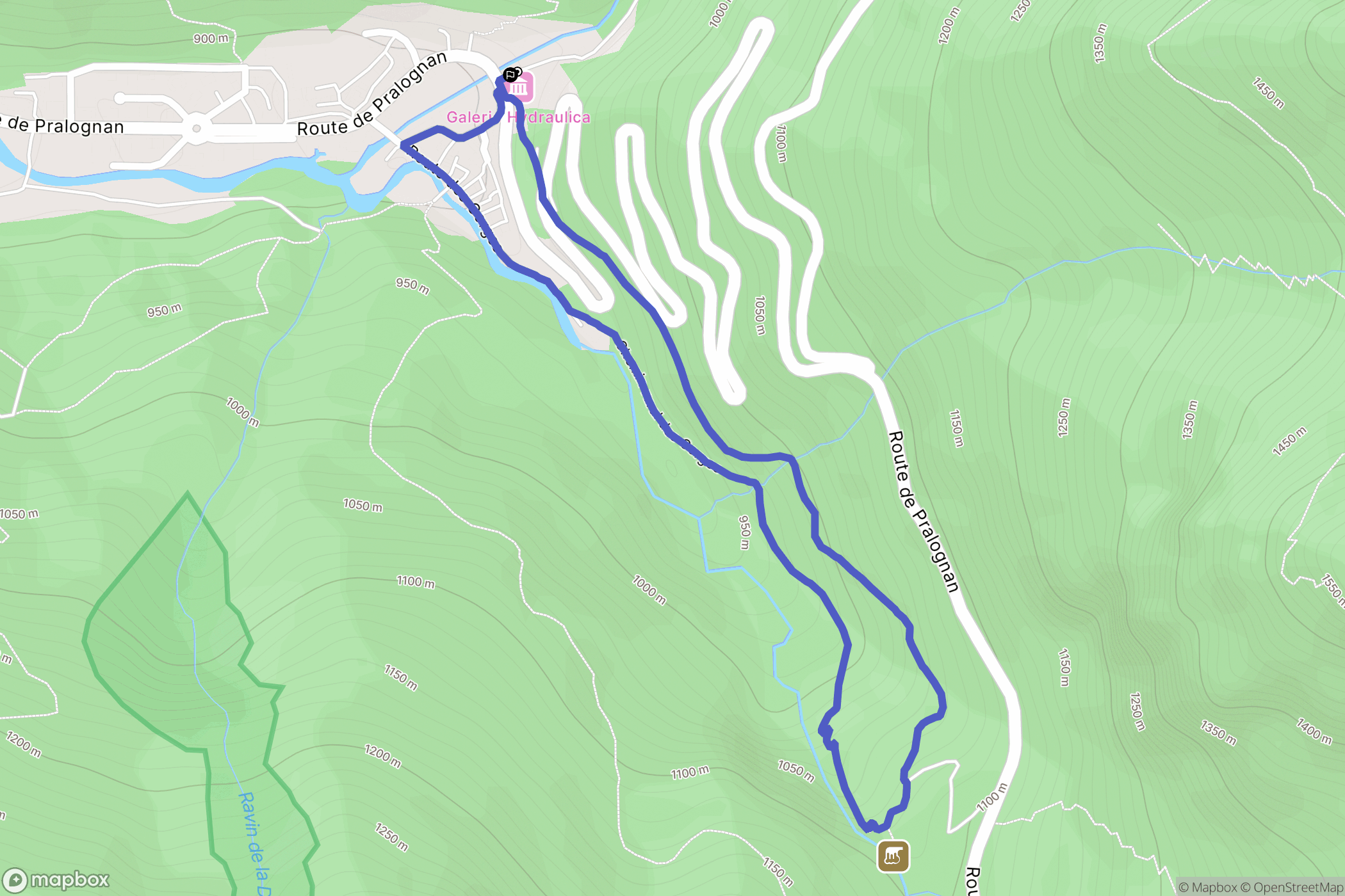 Planay : carte du parcours de randonnée - France