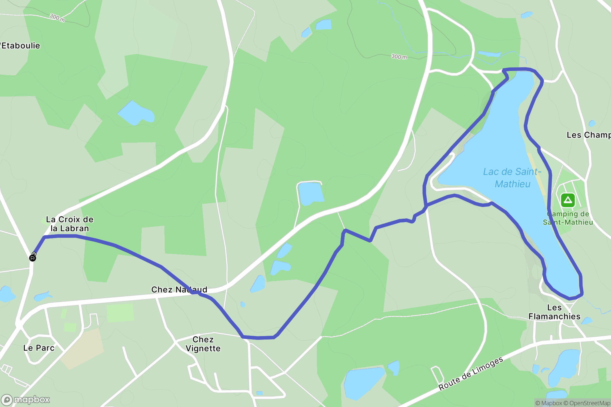 Saint-Mathieu : carte du parcours de randonnée - France