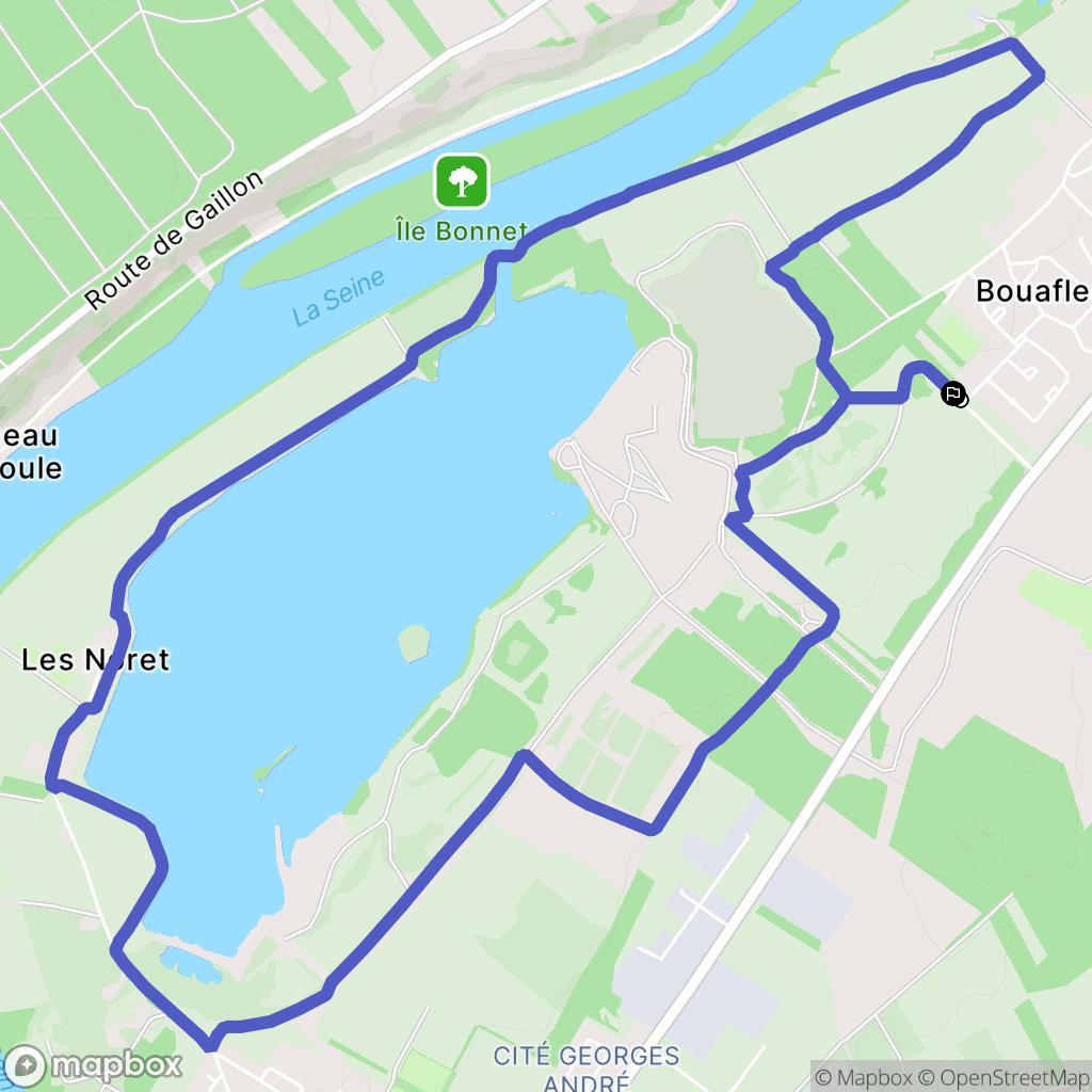Bouafles : carte du parcours de randonnée - France