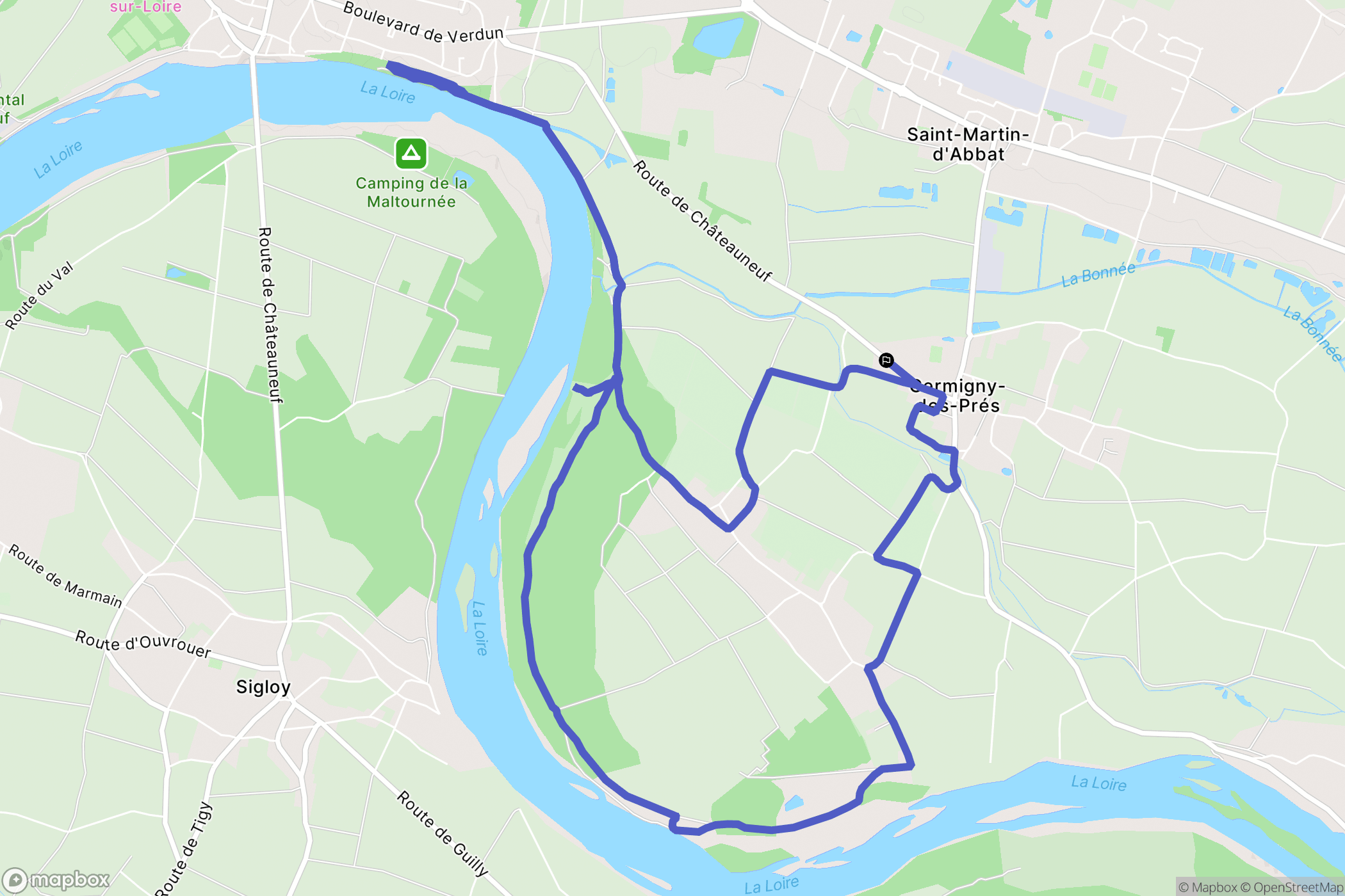 Germigny-des-Prés : carte du parcours de randonnée - France