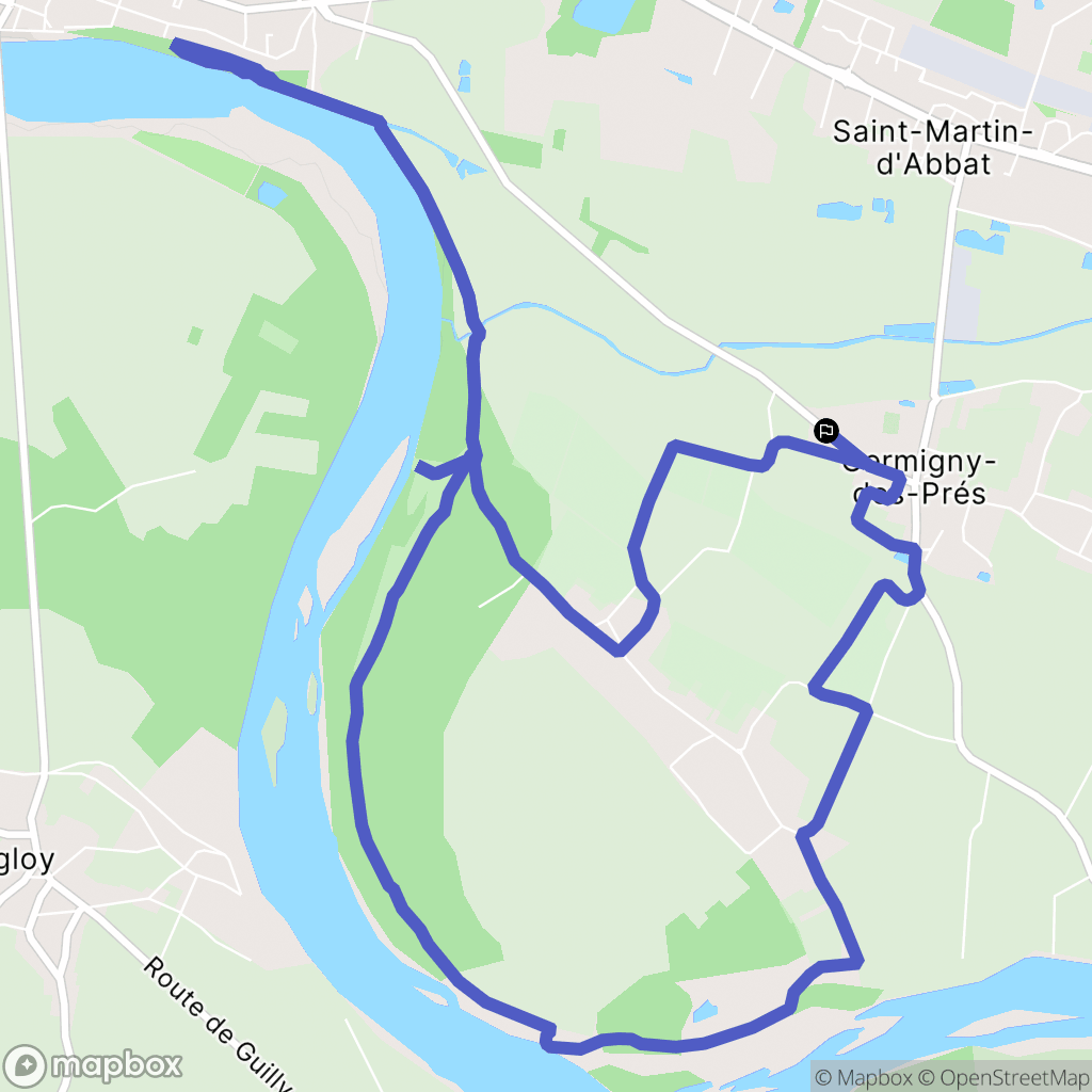 Germigny-des-Prés : carte du parcours de randonnée - France