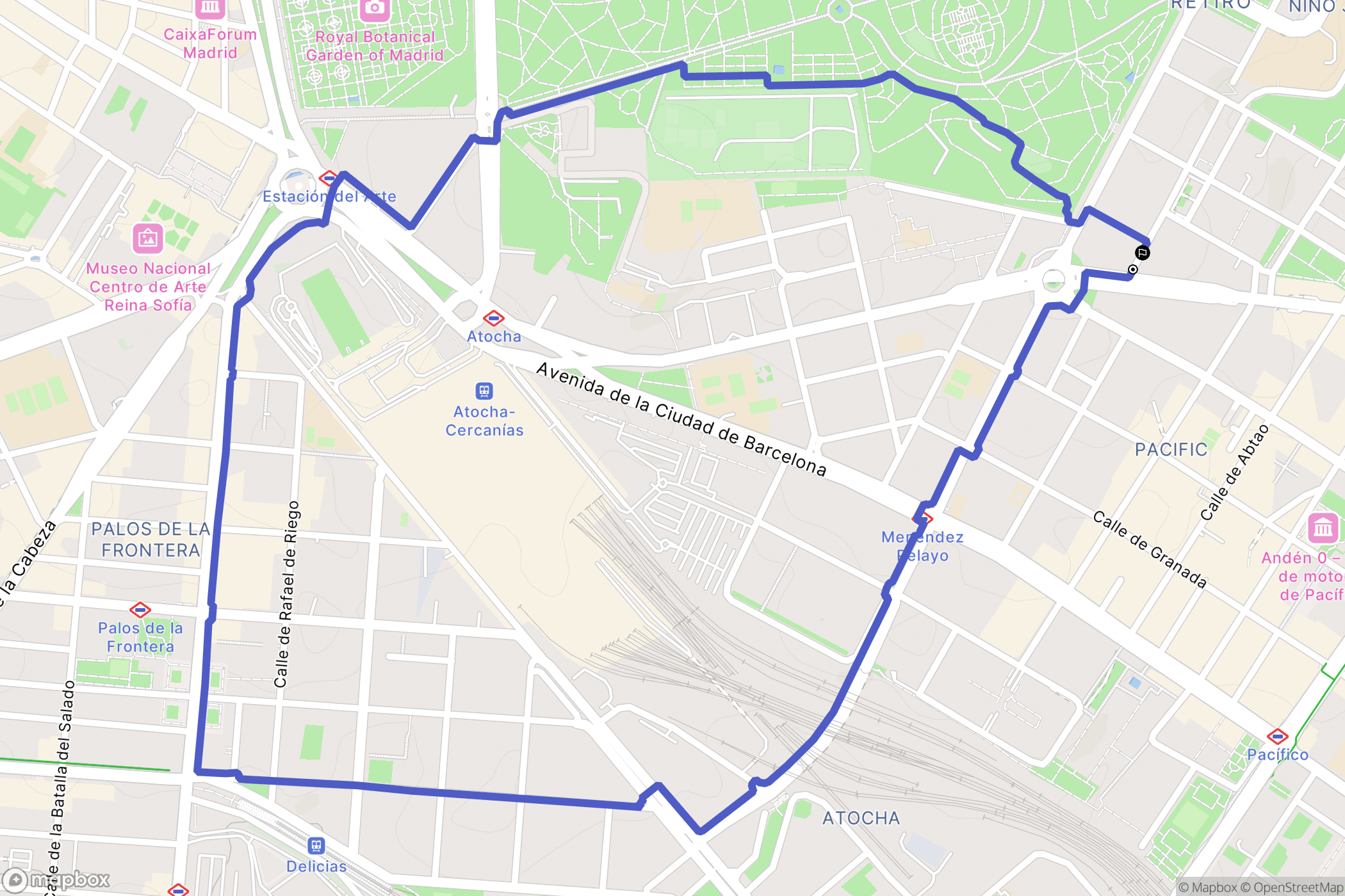 Madrid : carte du parcours de randonnée - Spain