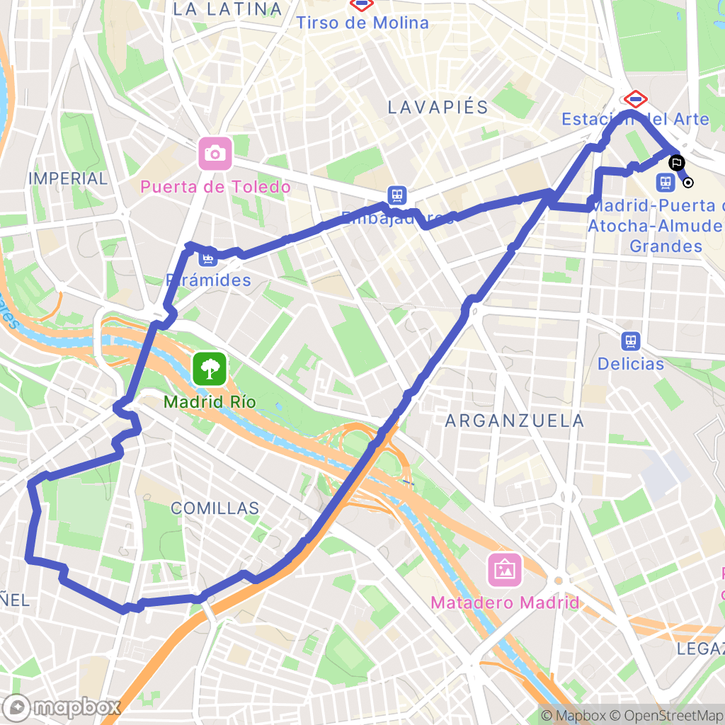 Madrid : carte du parcours de randonnée - Spain