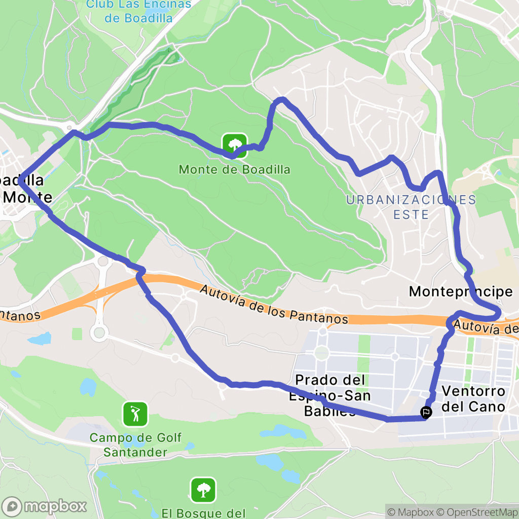 Alcorcón : carte du parcours de randonnée - Spain