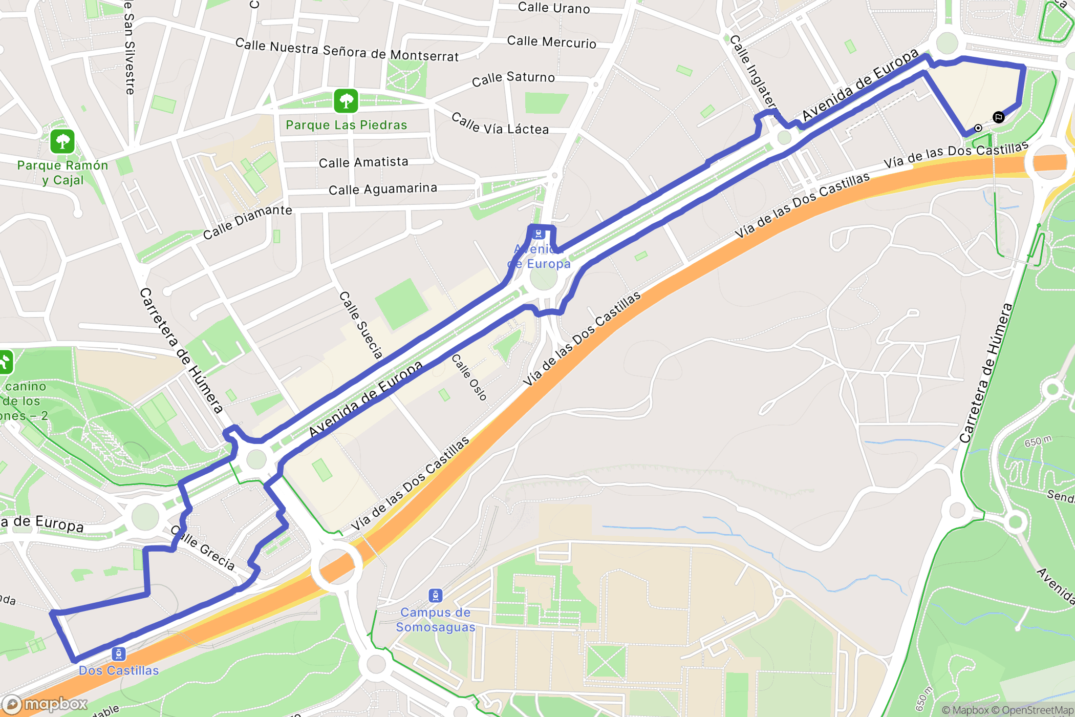 Pozuelo de Alarcón : carte du parcours de randonnée - Spain