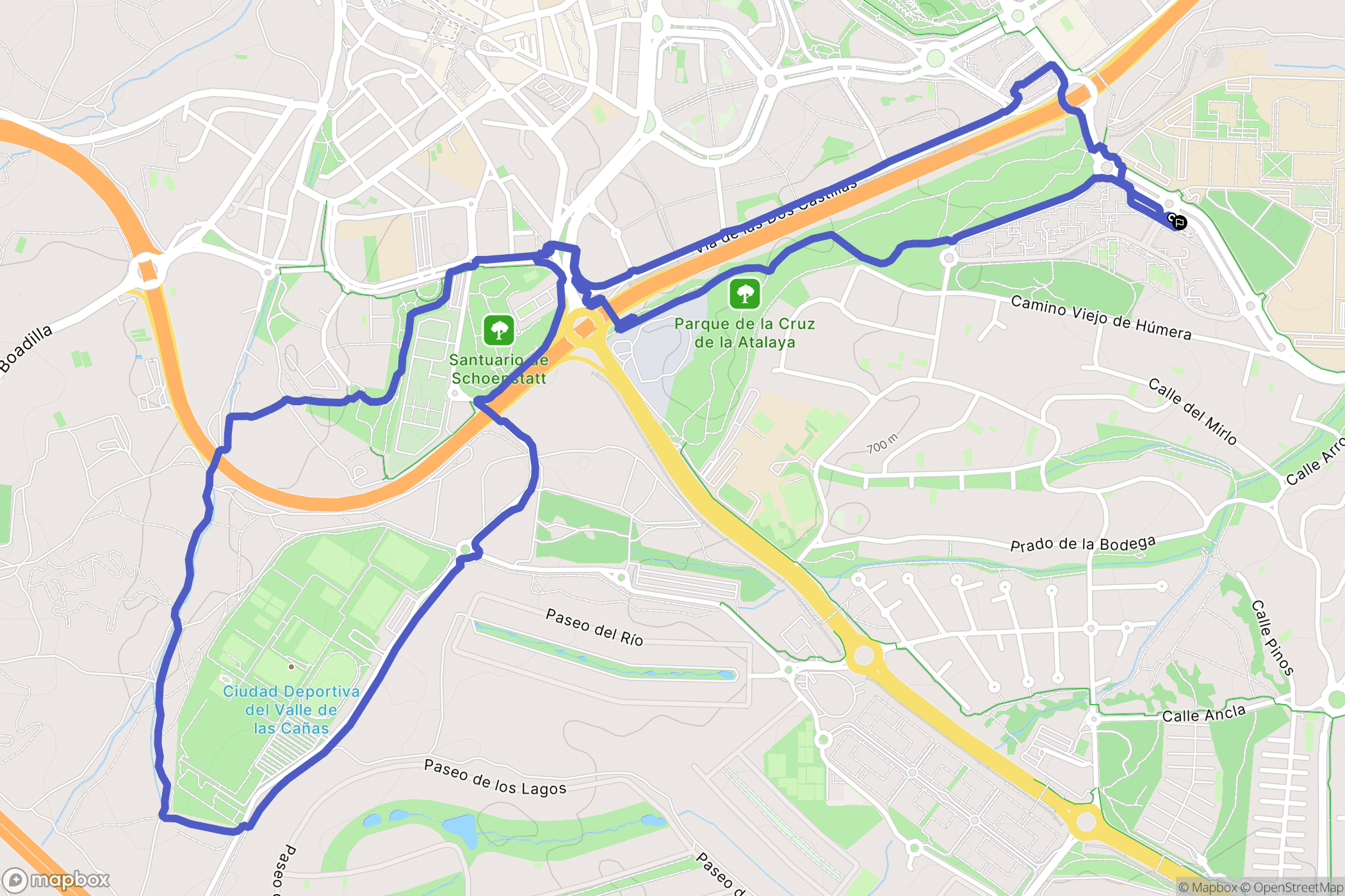 Madrid : carte du parcours de randonnée - Spain