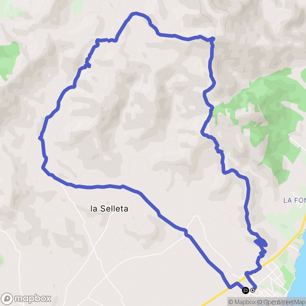 Les Cases d'Alcanar : carte du parcours de randonnée - Spain