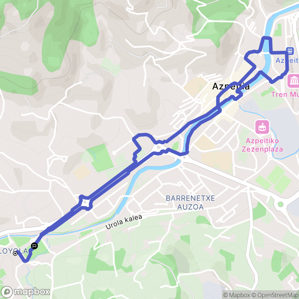 Loiola : carte du parcours de randonnée - Spain