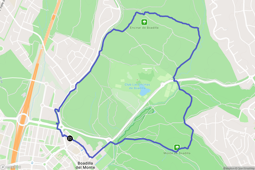 Boadilla del Monte : carte du parcours de randonnée - Spain