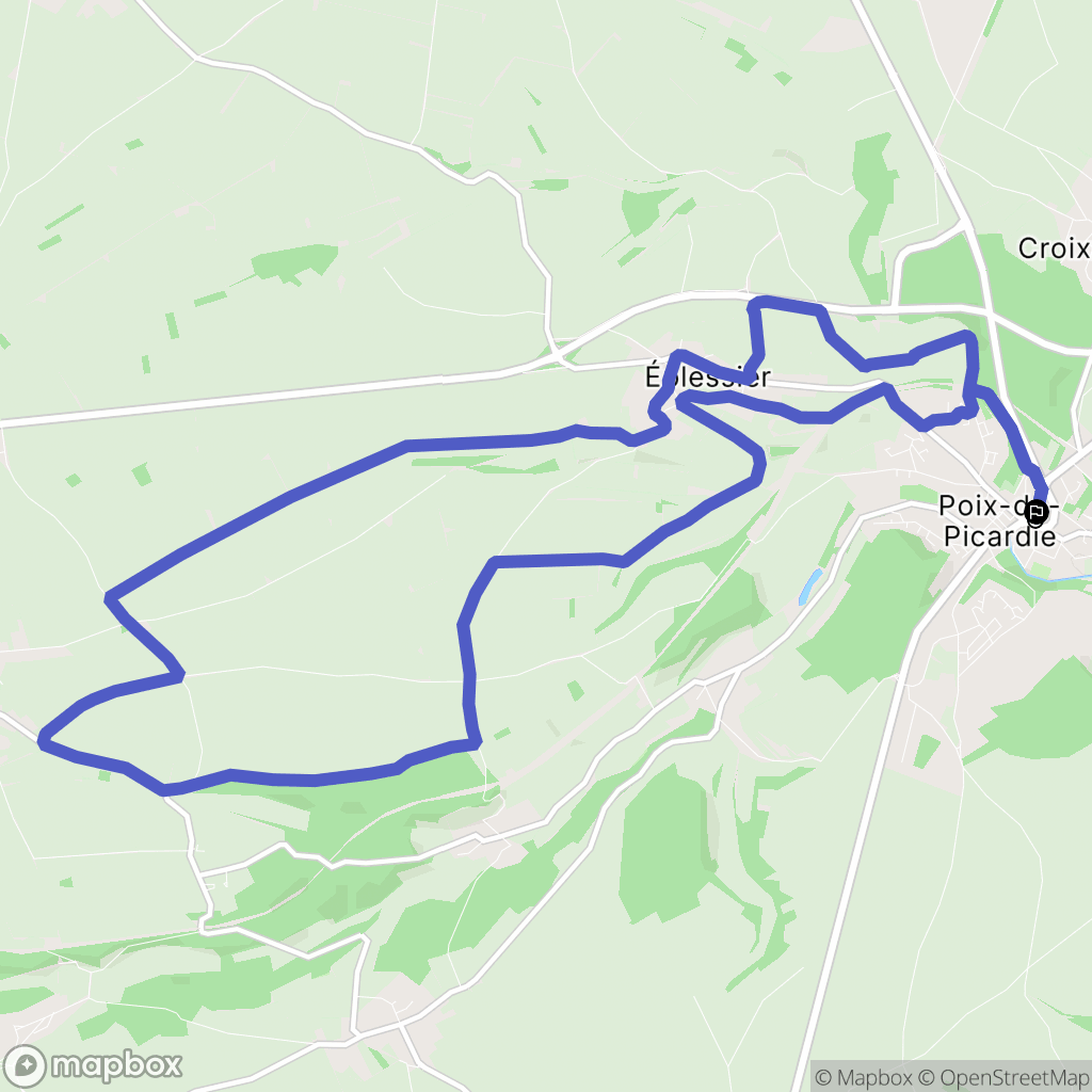 Poix-de-Picardie : carte du parcours de randonnée - France