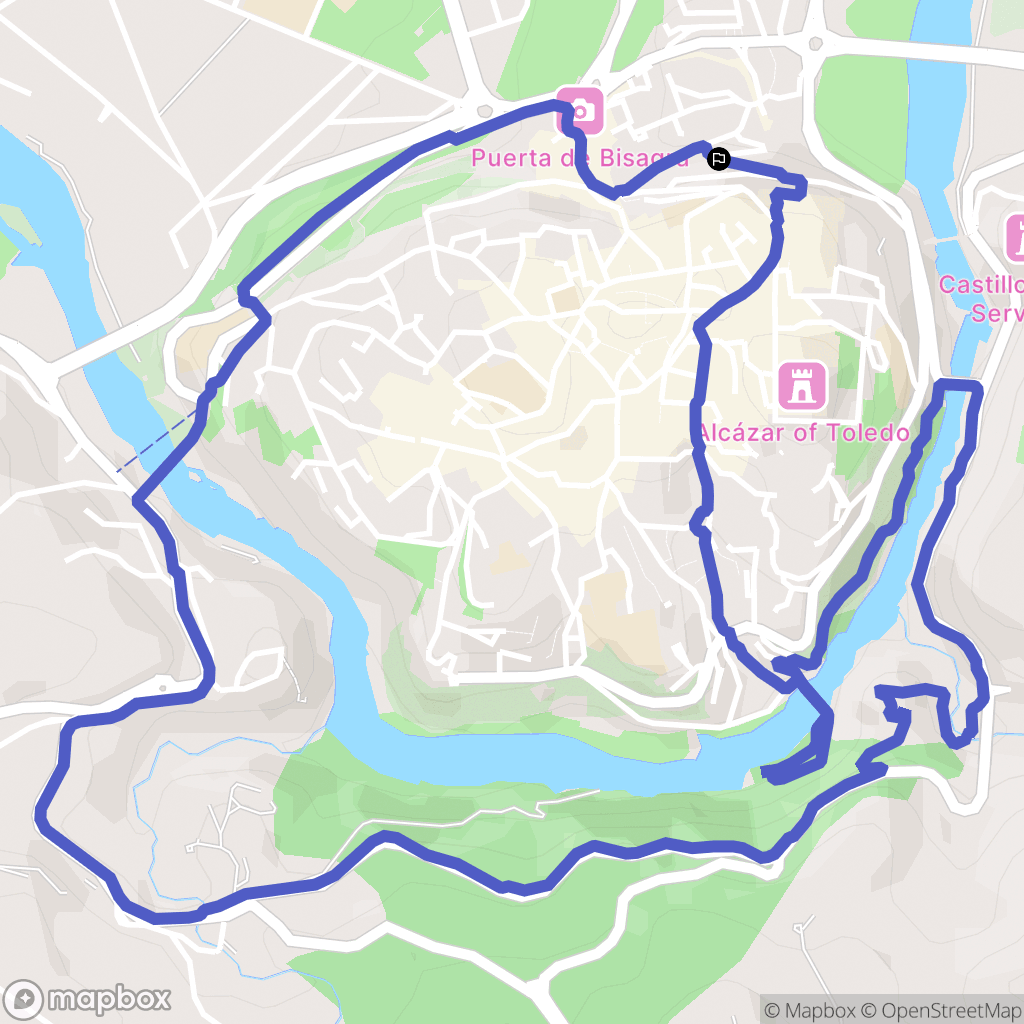 Toledo : carte du parcours de randonnée - Spain