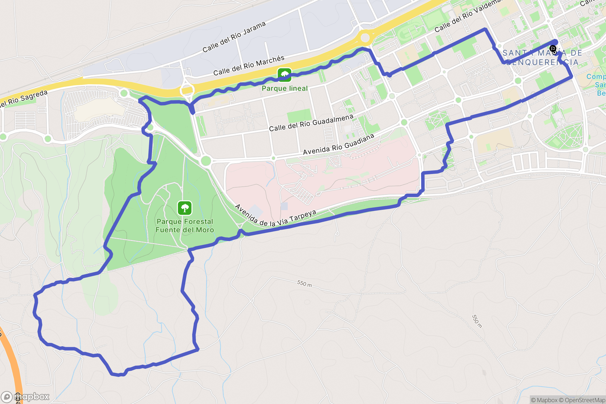 Toledo : carte du parcours de randonnée - Spain