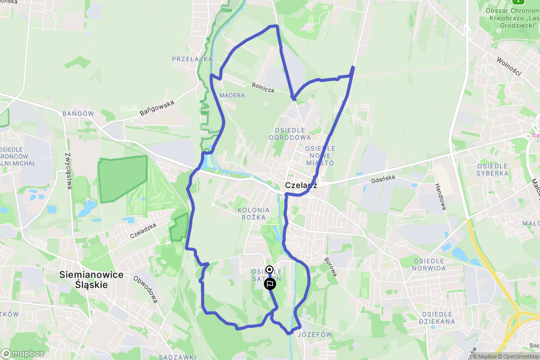 Czeladź: mapa trasy - Poland