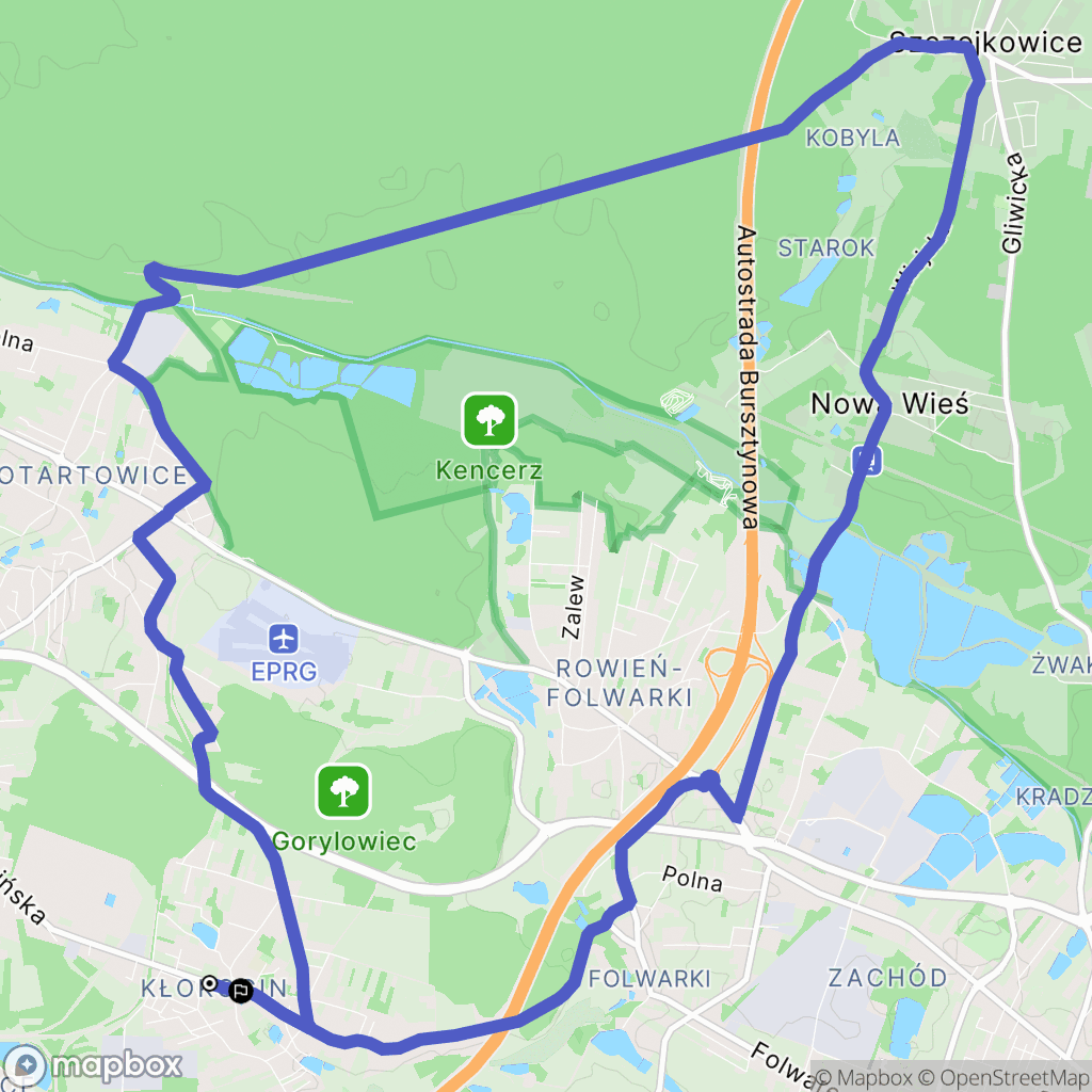 Rybnik: mapa trasy - Poland