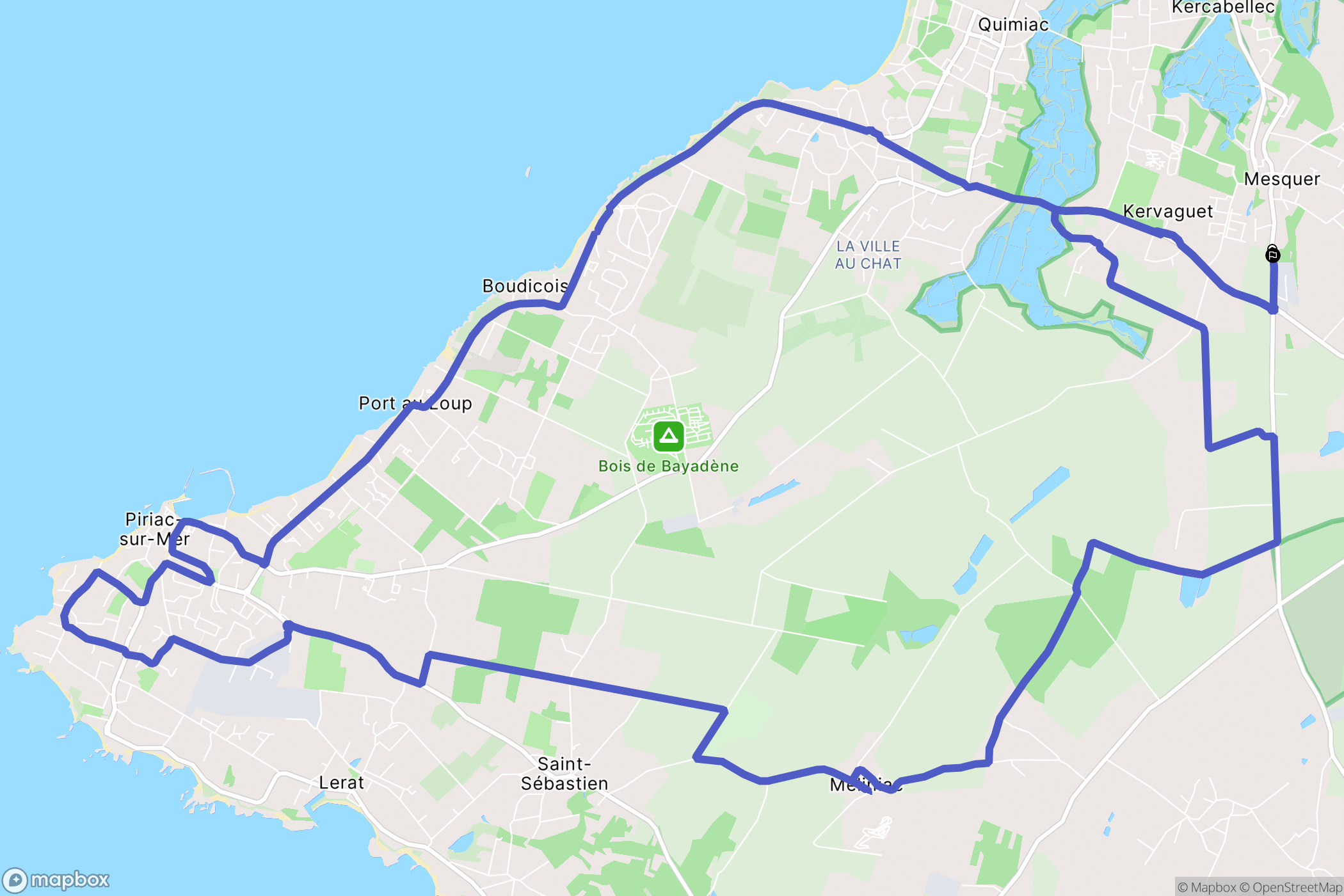 Mesquer : carte du parcours de randonnée - France