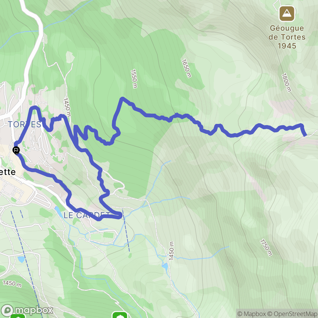 Eaux-Bonnes : carte du parcours de randonnée - France