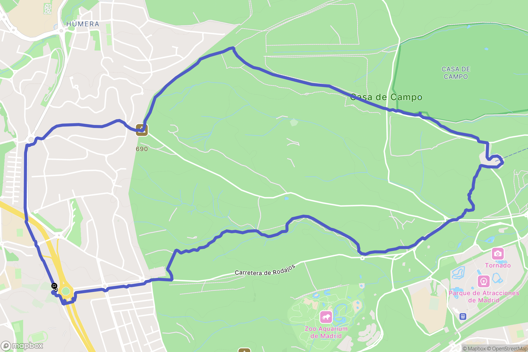 Arroyo Meaques : carte du parcours de randonnée - Spain
