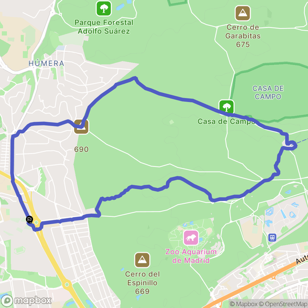 Arroyo Meaques : carte du parcours de randonnée - Spain