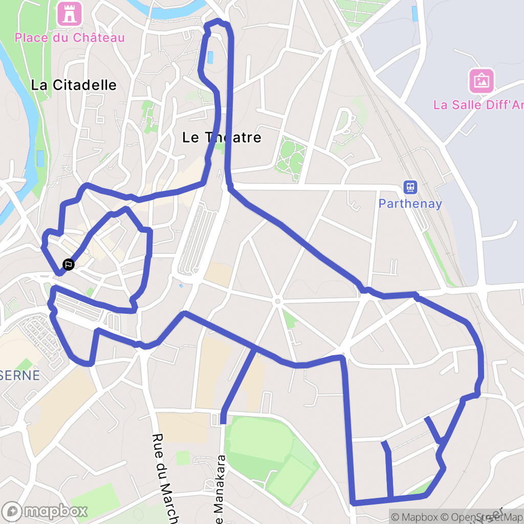 Parthenay : carte du parcours de randonnée - France