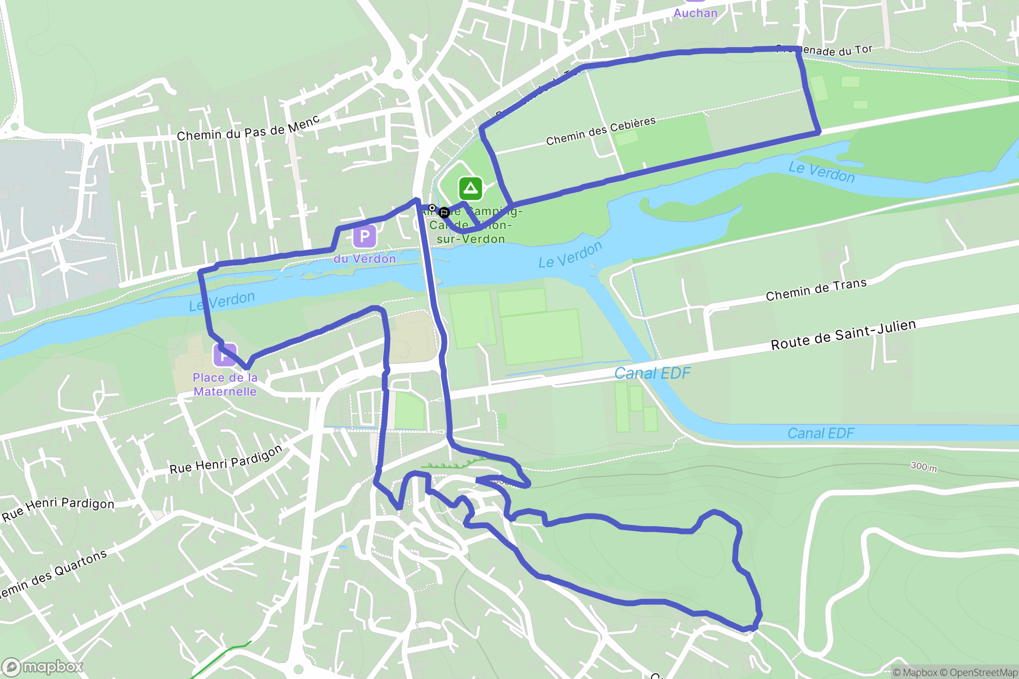 Vinon-sur-Verdon : carte du parcours de randonnée - France