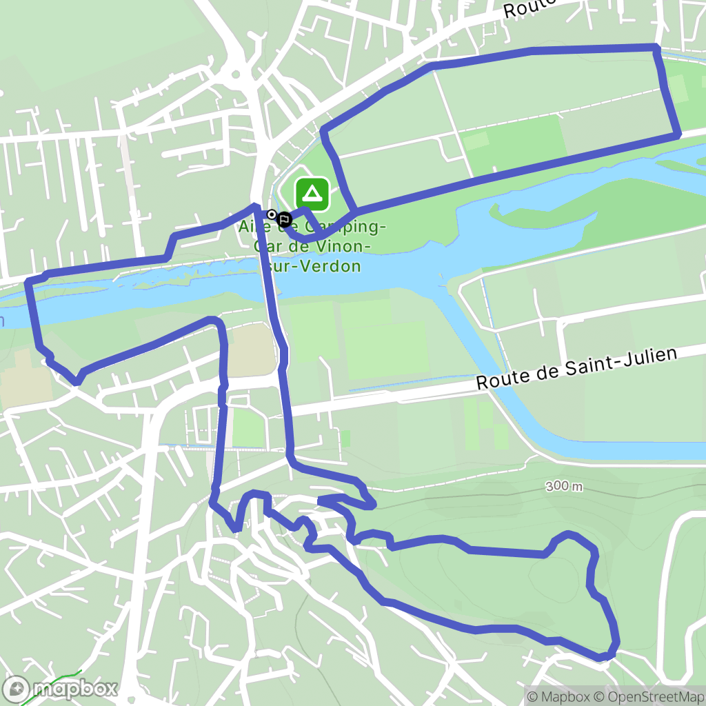 Vinon-sur-Verdon : carte du parcours de randonnée - France