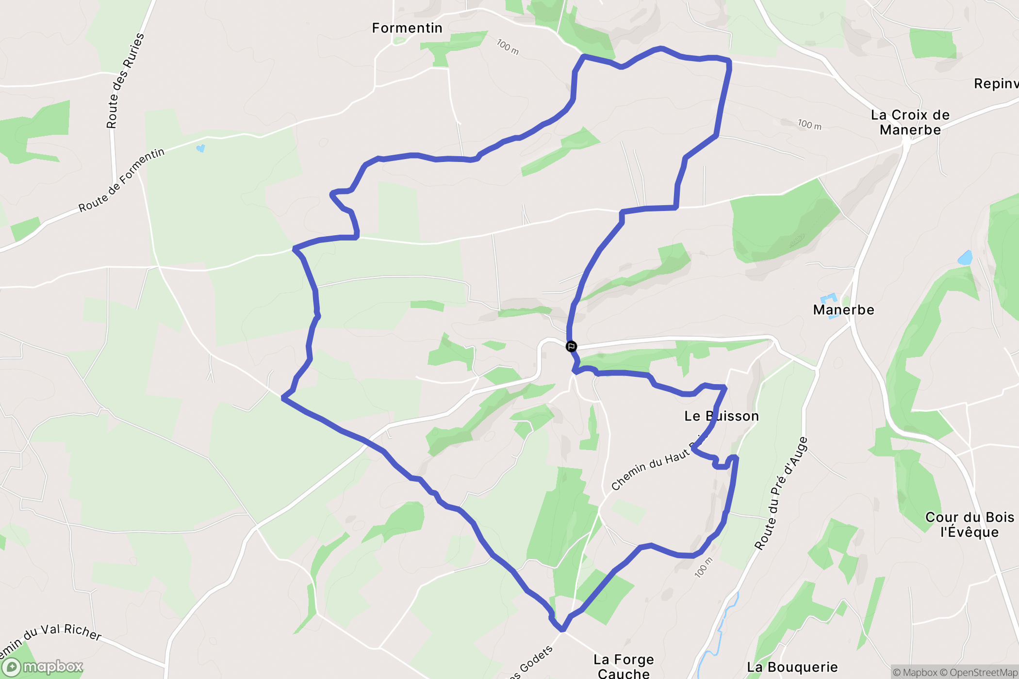 Manerbe : carte du parcours de randonnée - France