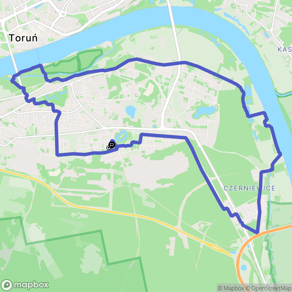 Toruń: mapa trasy - Poland