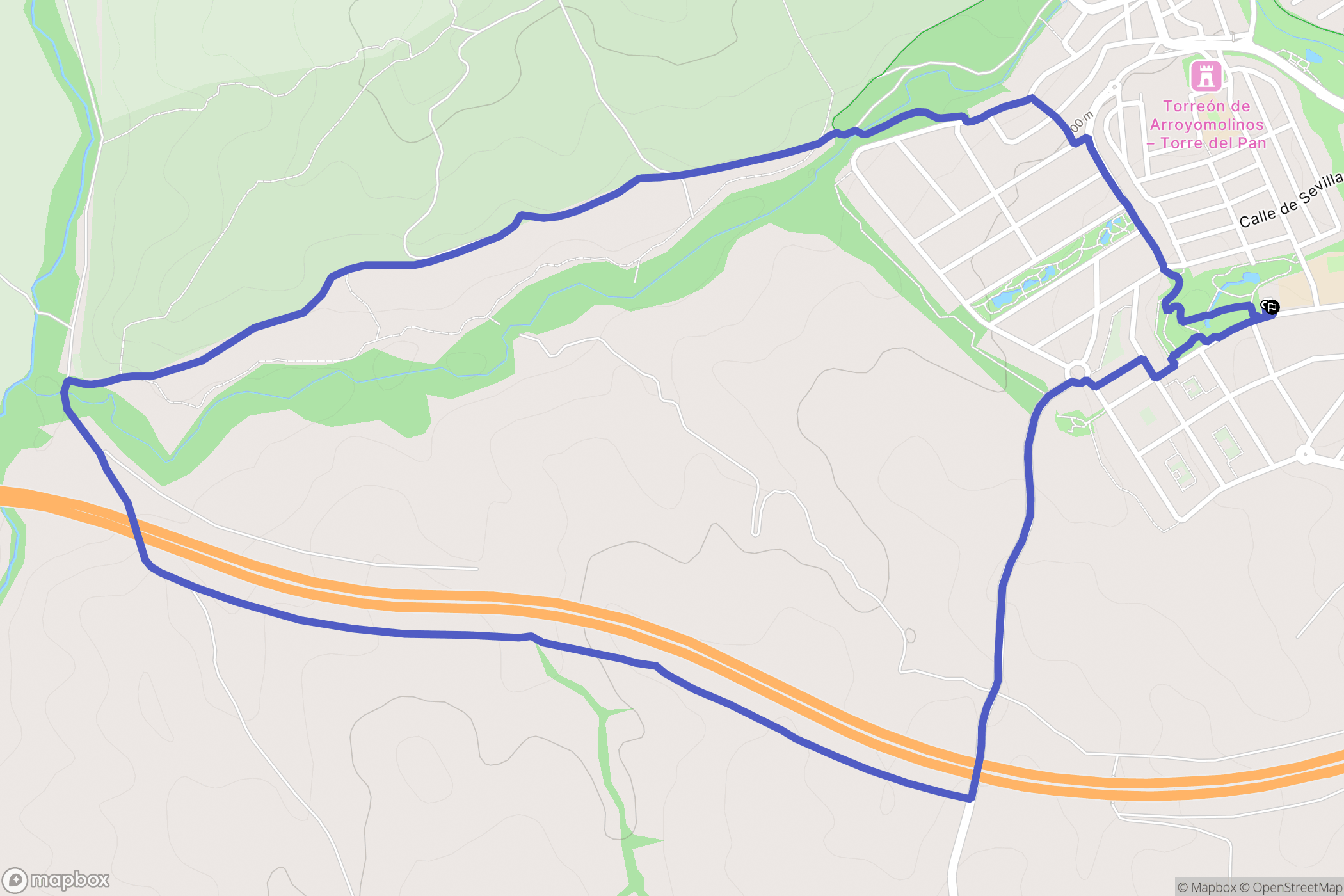 Arroyomolinos : carte du parcours de randonnée - Spain