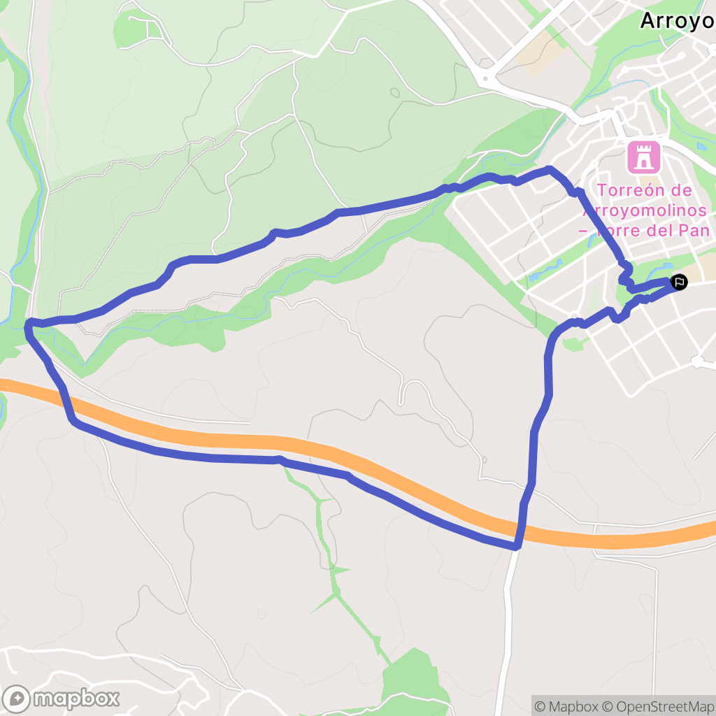 Arroyomolinos : carte du parcours de randonnée - Spain
