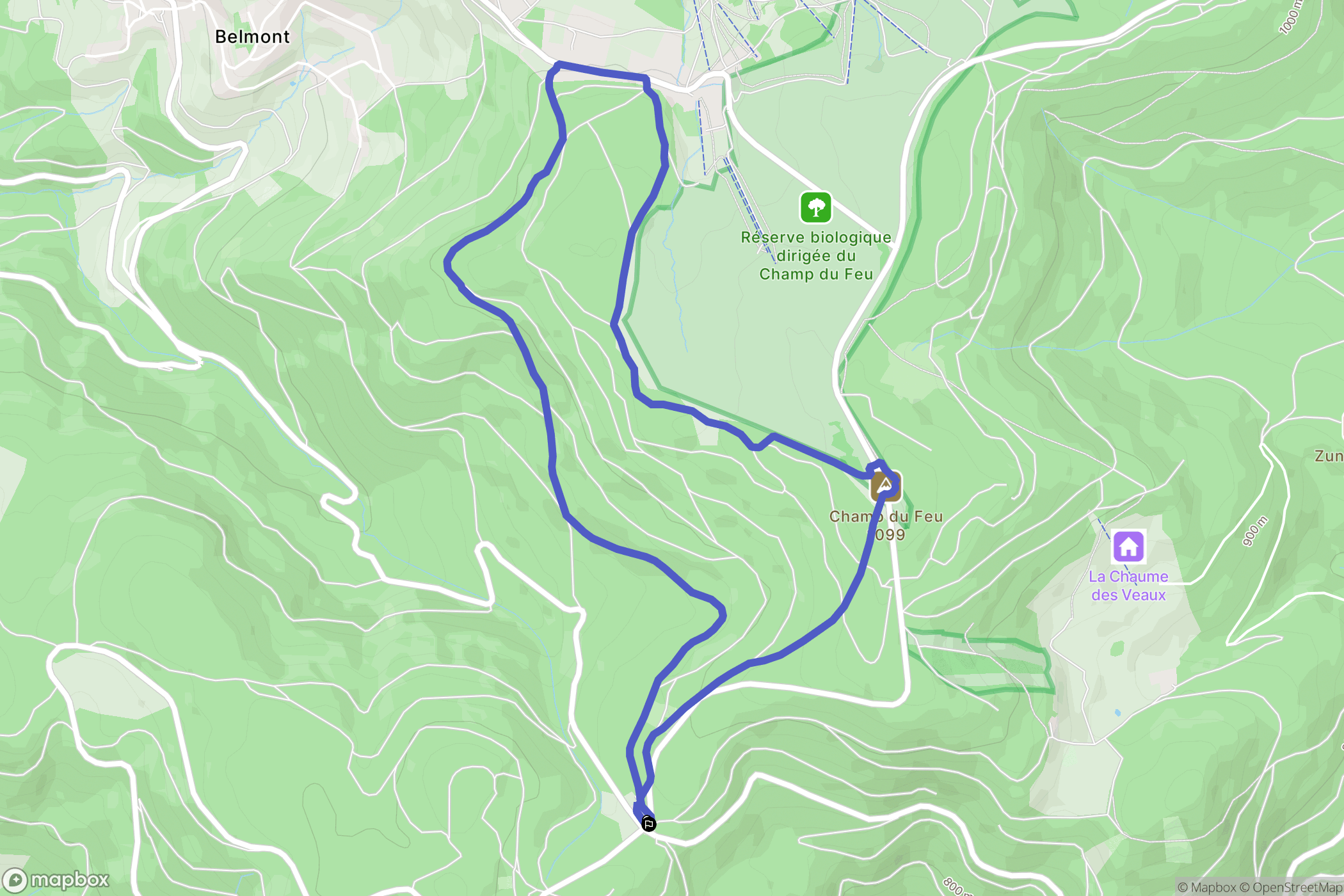 Bellefosse : carte du parcours de randonnée - France