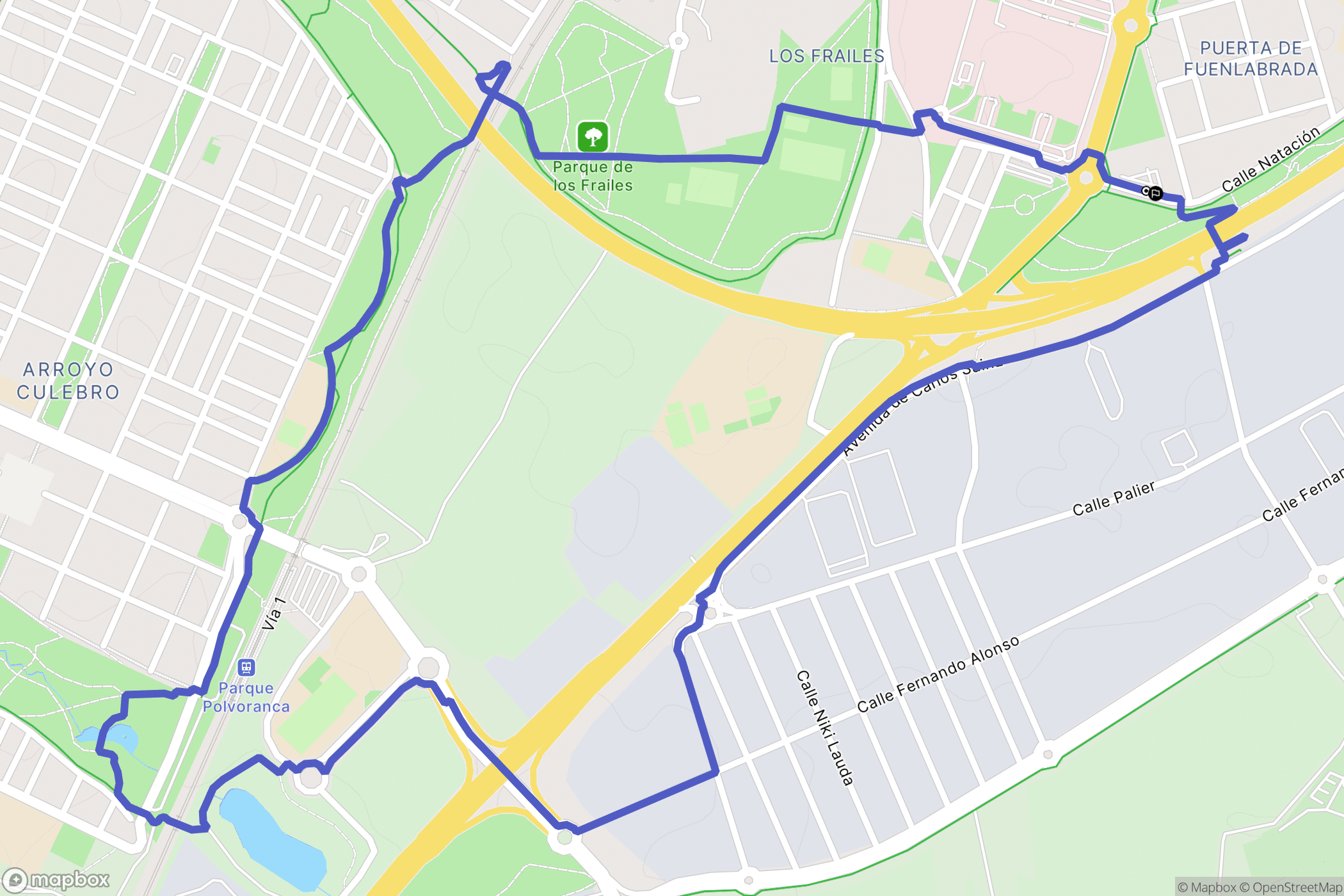 Leganés : carte du parcours de randonnée - Spain