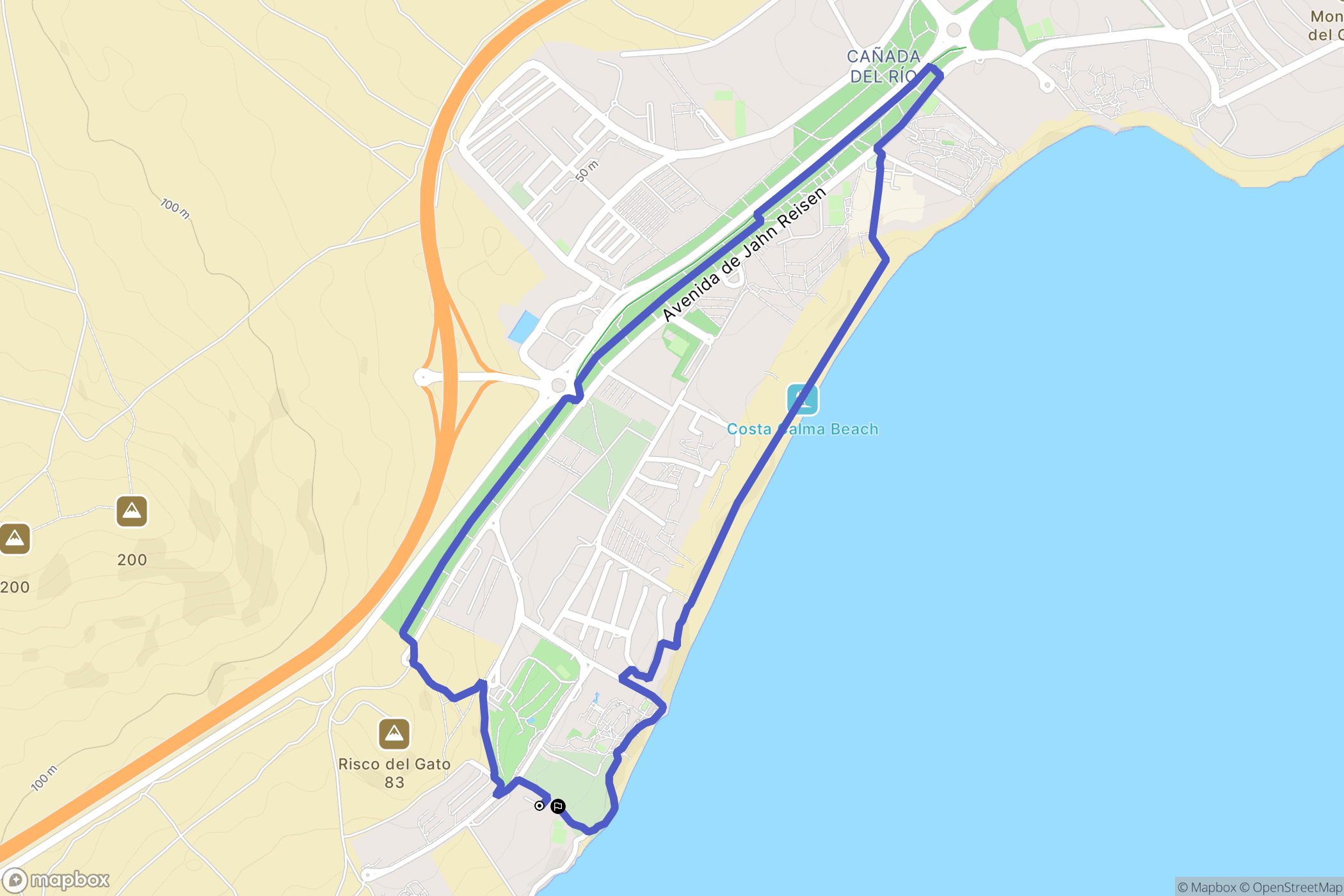 Costa Calma : carte du parcours de randonnée - Spain