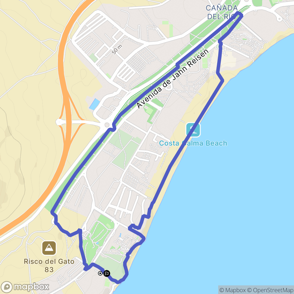 Costa Calma : carte du parcours de randonnée - Spain