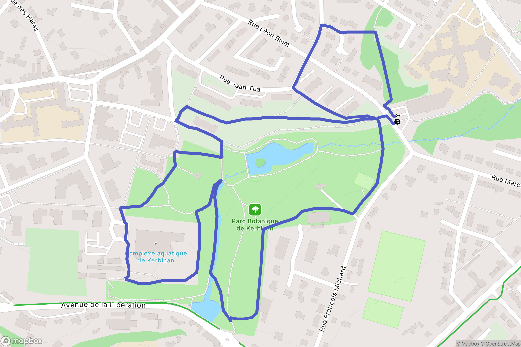 Hennebont : carte du parcours de randonnée - France
