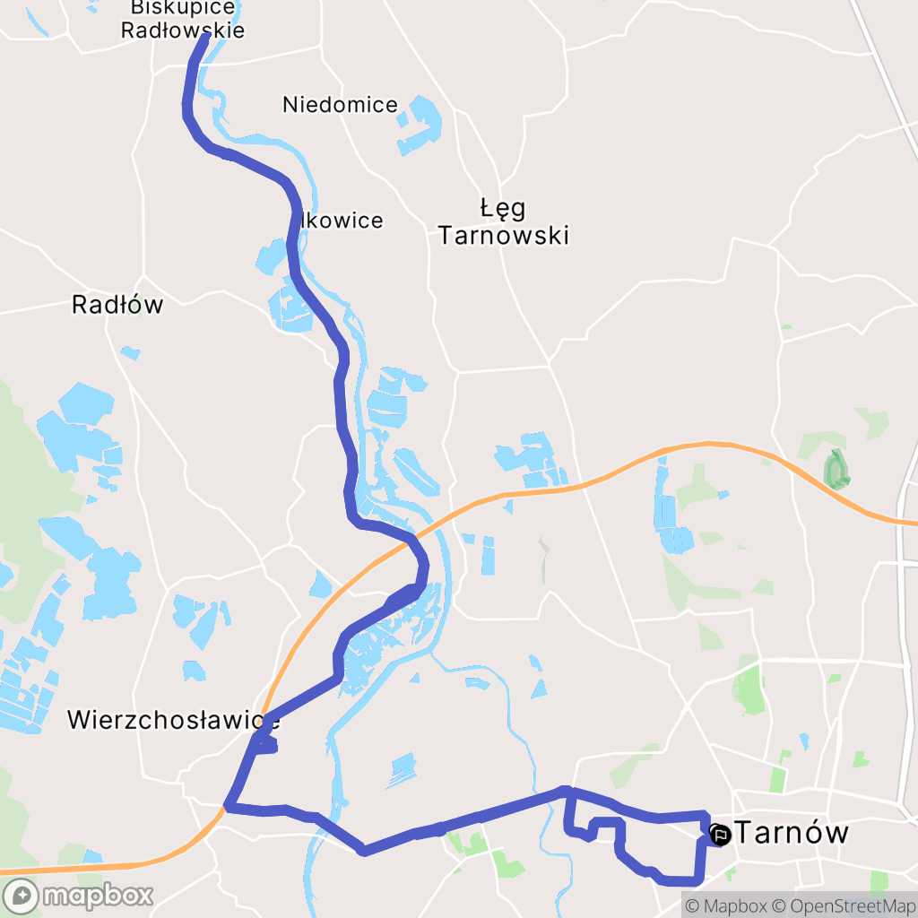 Tarnów: mapa trasy - Poland