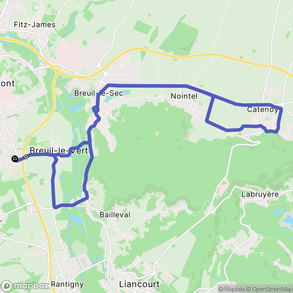 Breuil-le-Vert : carte du parcours de randonnée - France