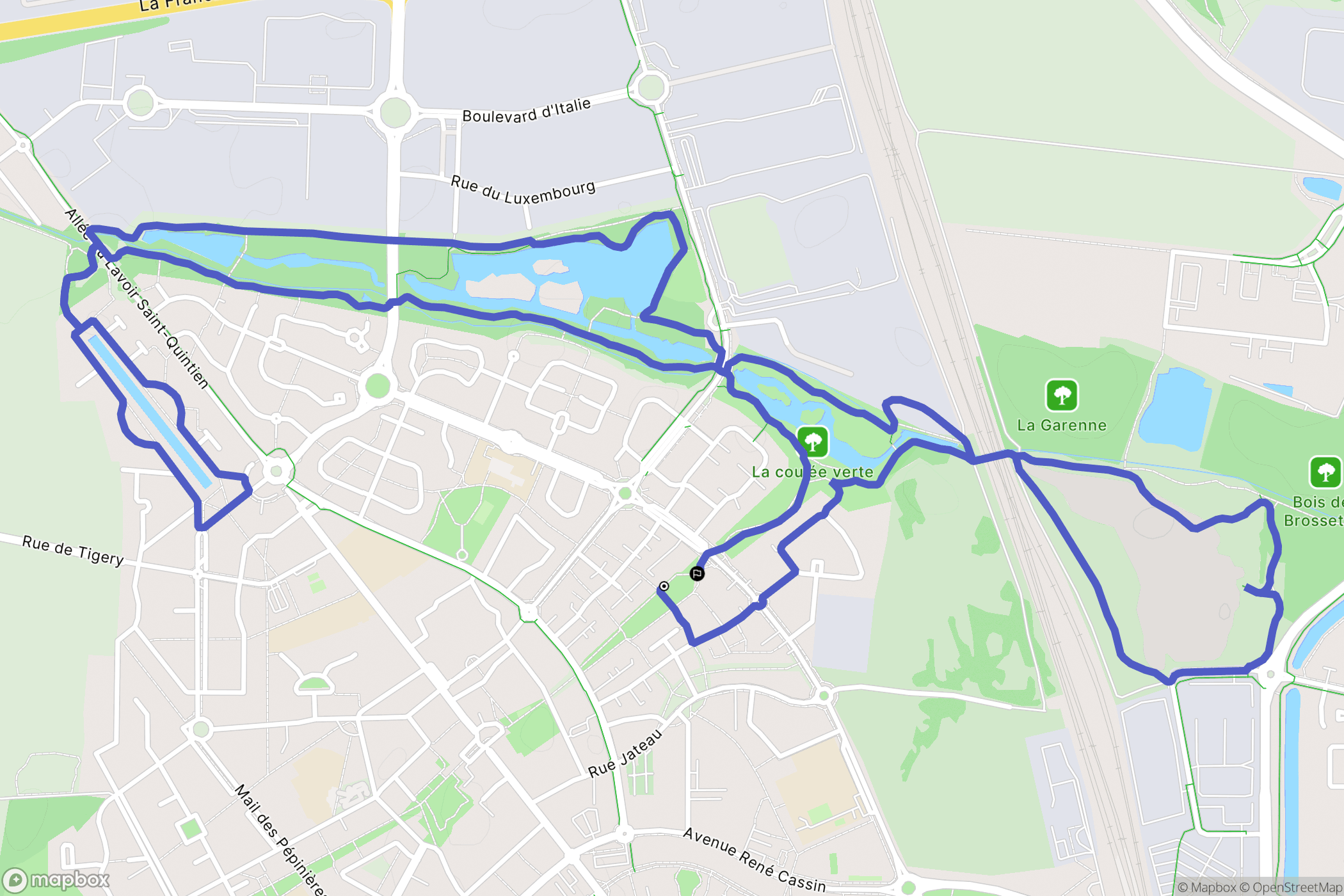 Lieusaint : carte du parcours de randonnée - France