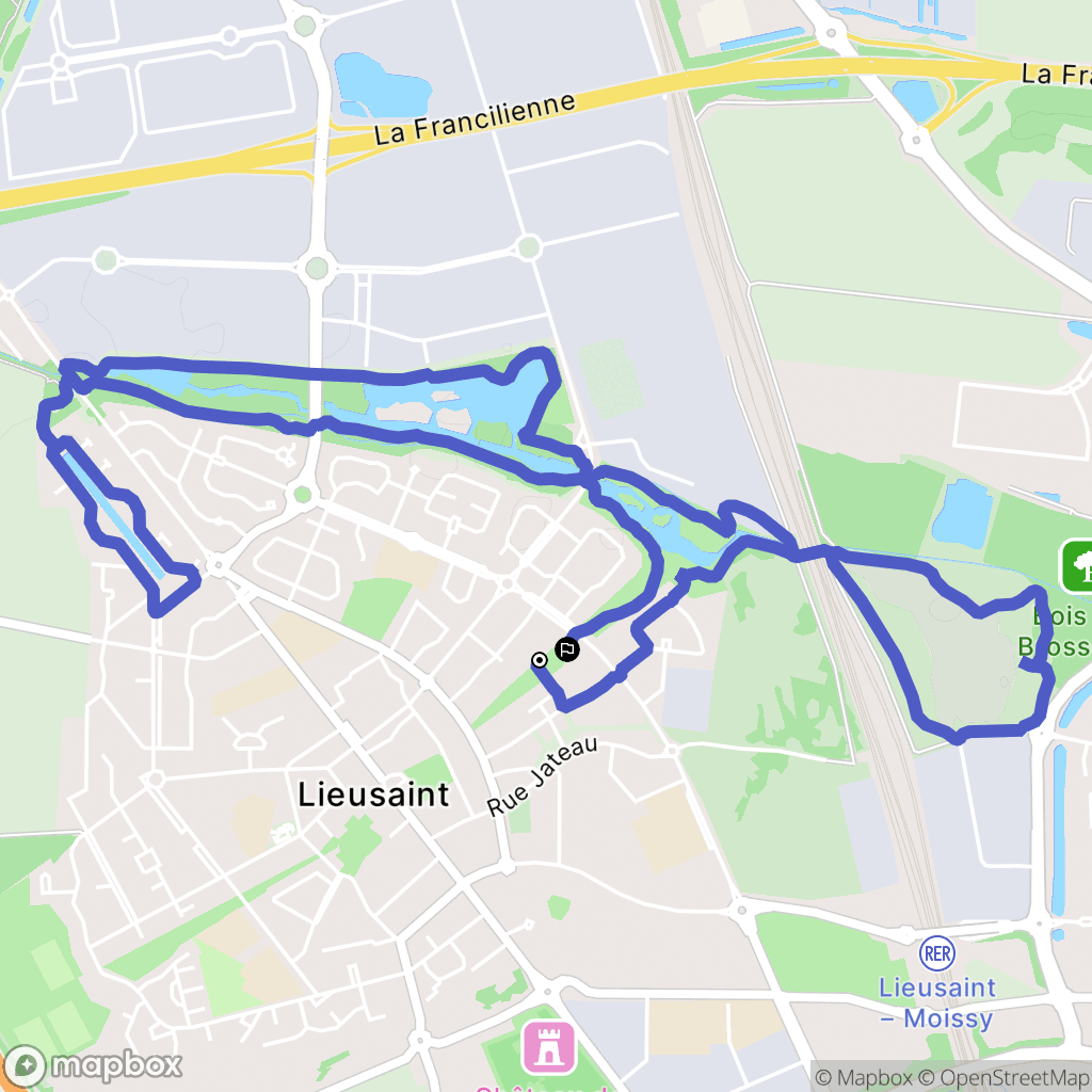 Lieusaint : carte du parcours de randonnée - France
