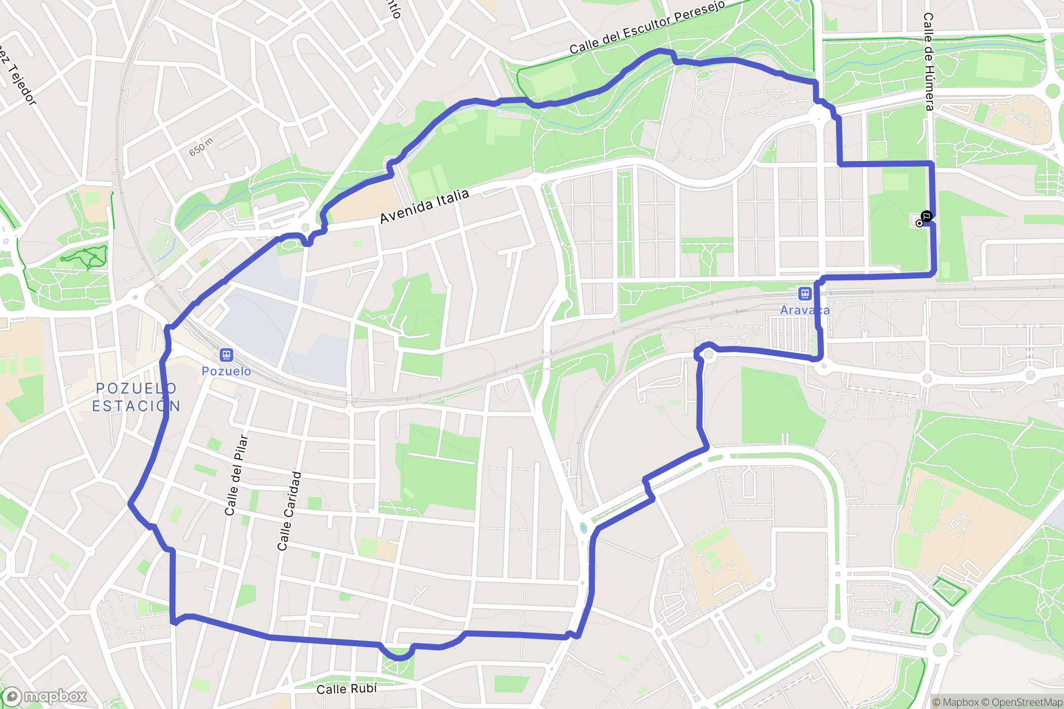 Madrid : carte du parcours de randonnée - Spain