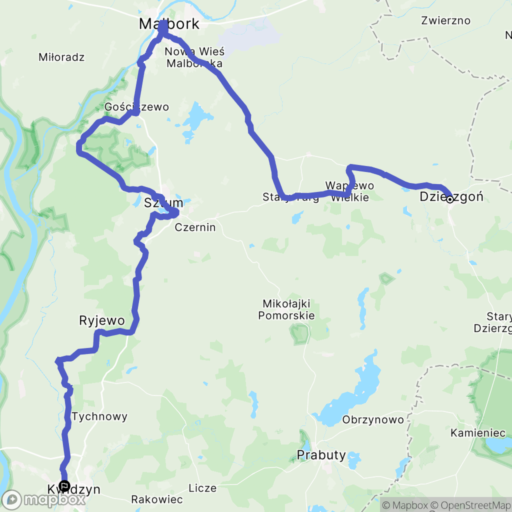 Dzierzgoń: mapa trasy - Poland