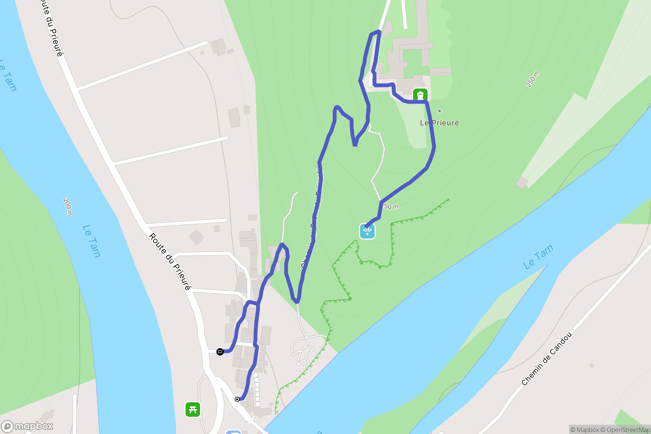 Ambialet : carte du parcours de randonnée - France