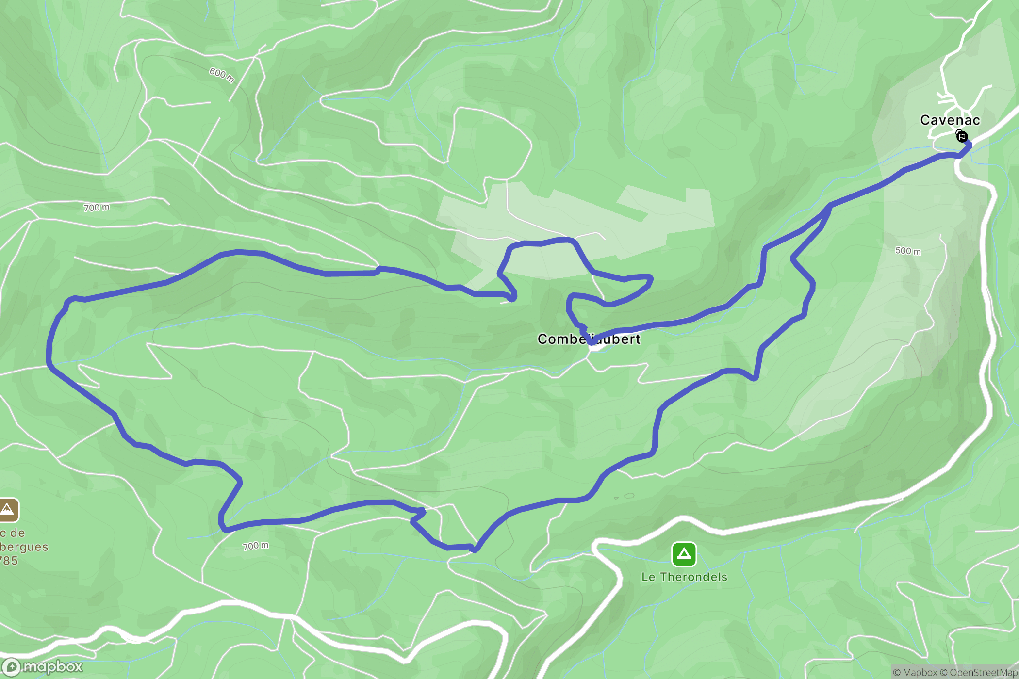 Saint-Pons-de-Thomières : carte du parcours de randonnée - France