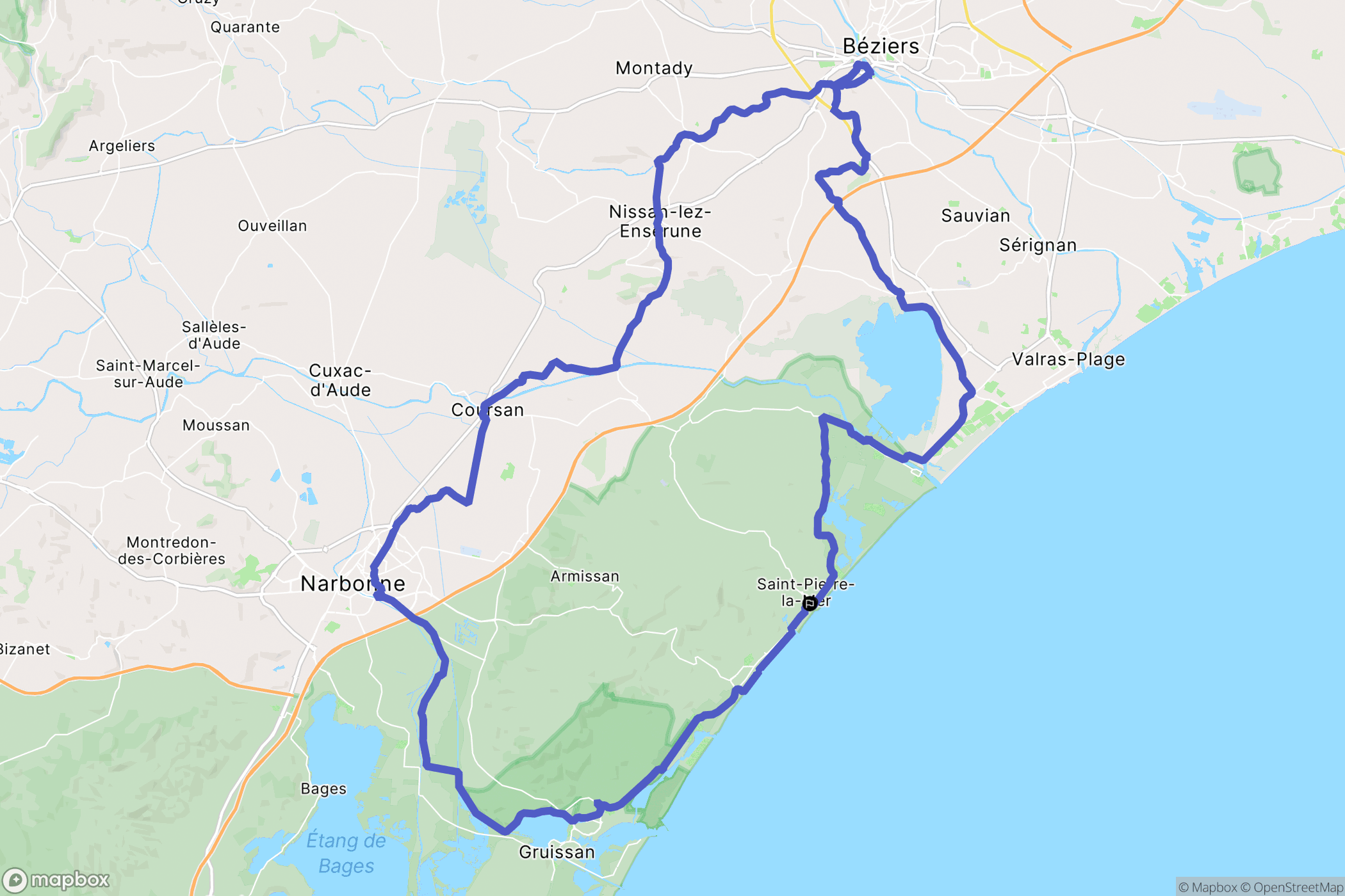Fleury : carte du parcours de randonnée - France