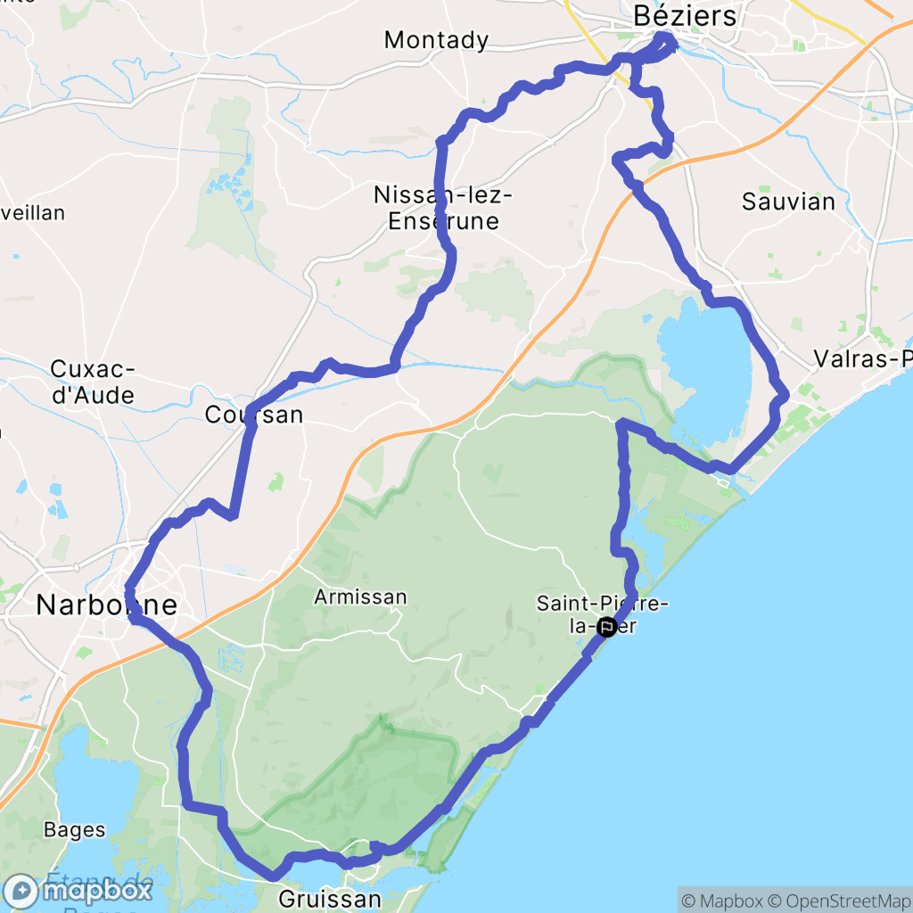 Fleury : carte du parcours de randonnée - France