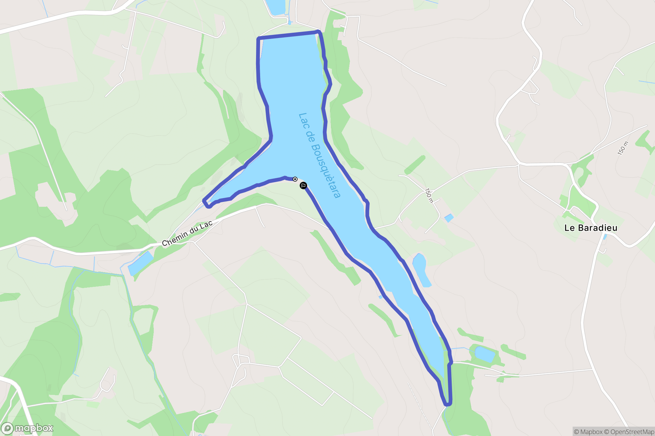 Caussens : carte du parcours de randonnée - France
