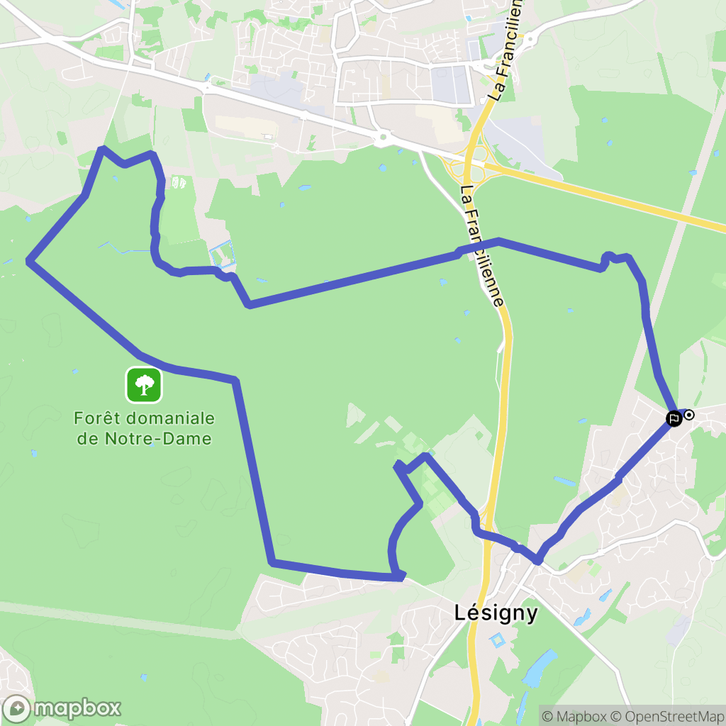 Lésigny : carte du parcours de randonnée - France