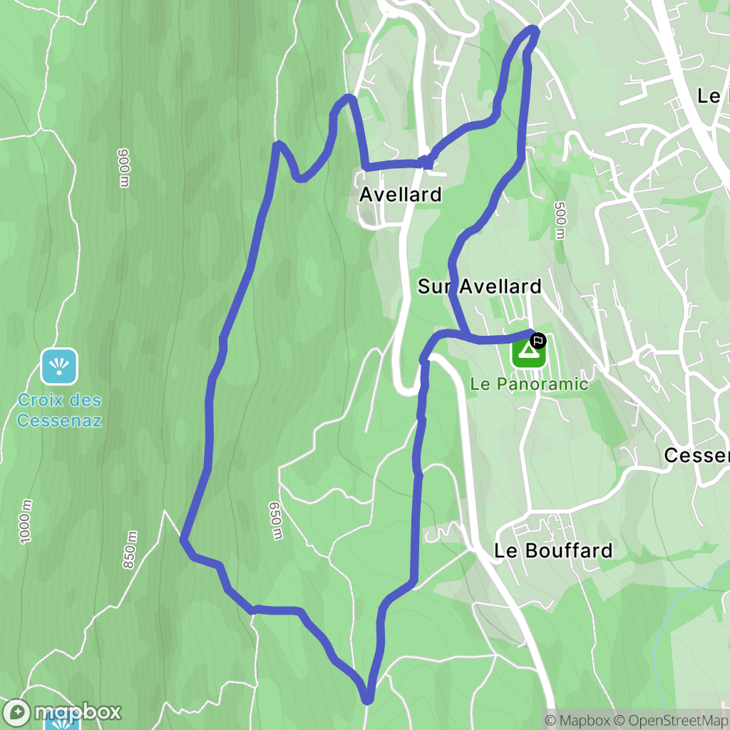 Sevrier : carte du parcours de randonnée - France