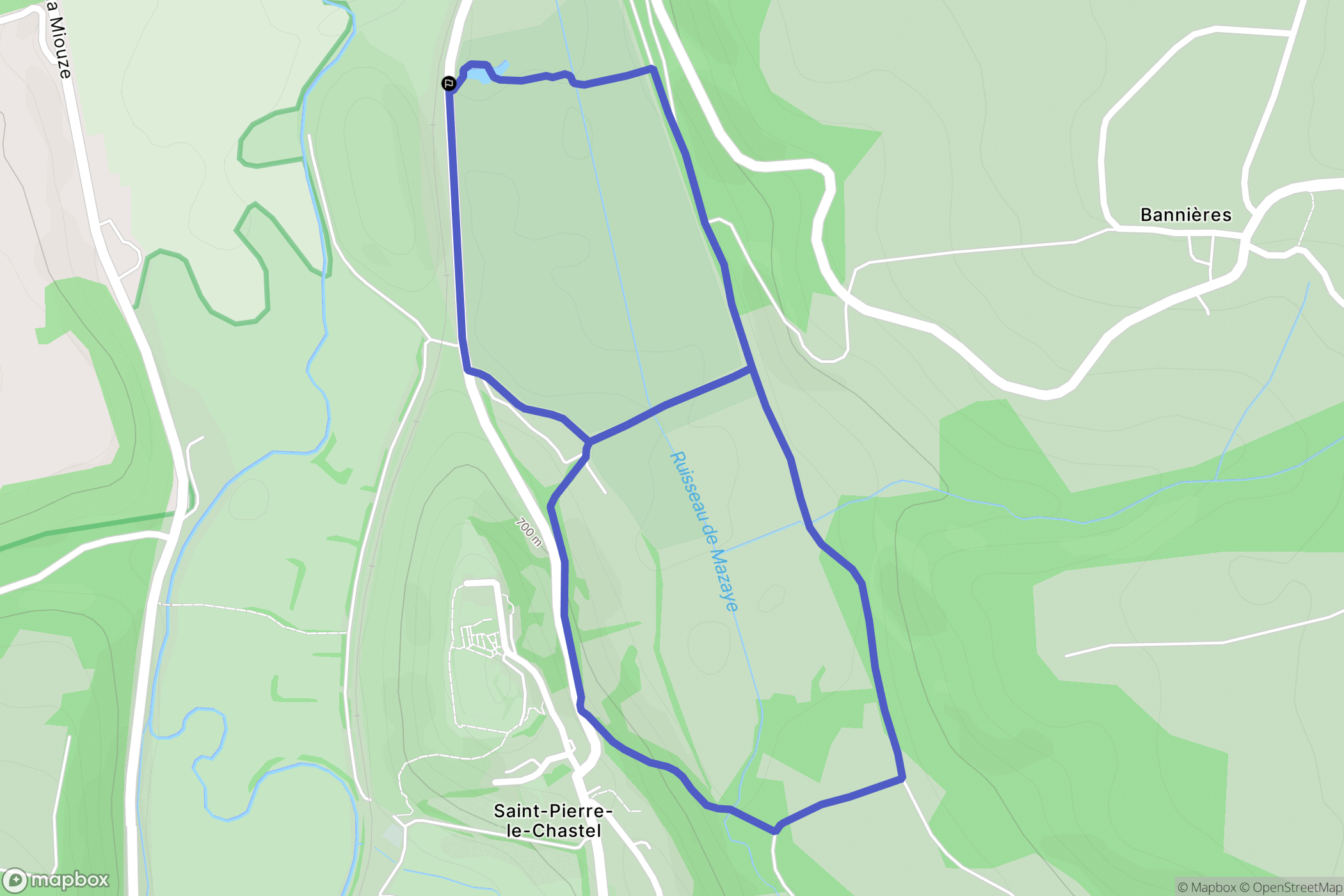 Saint-Pierre-le-Chastel : carte du parcours de randonnée - France